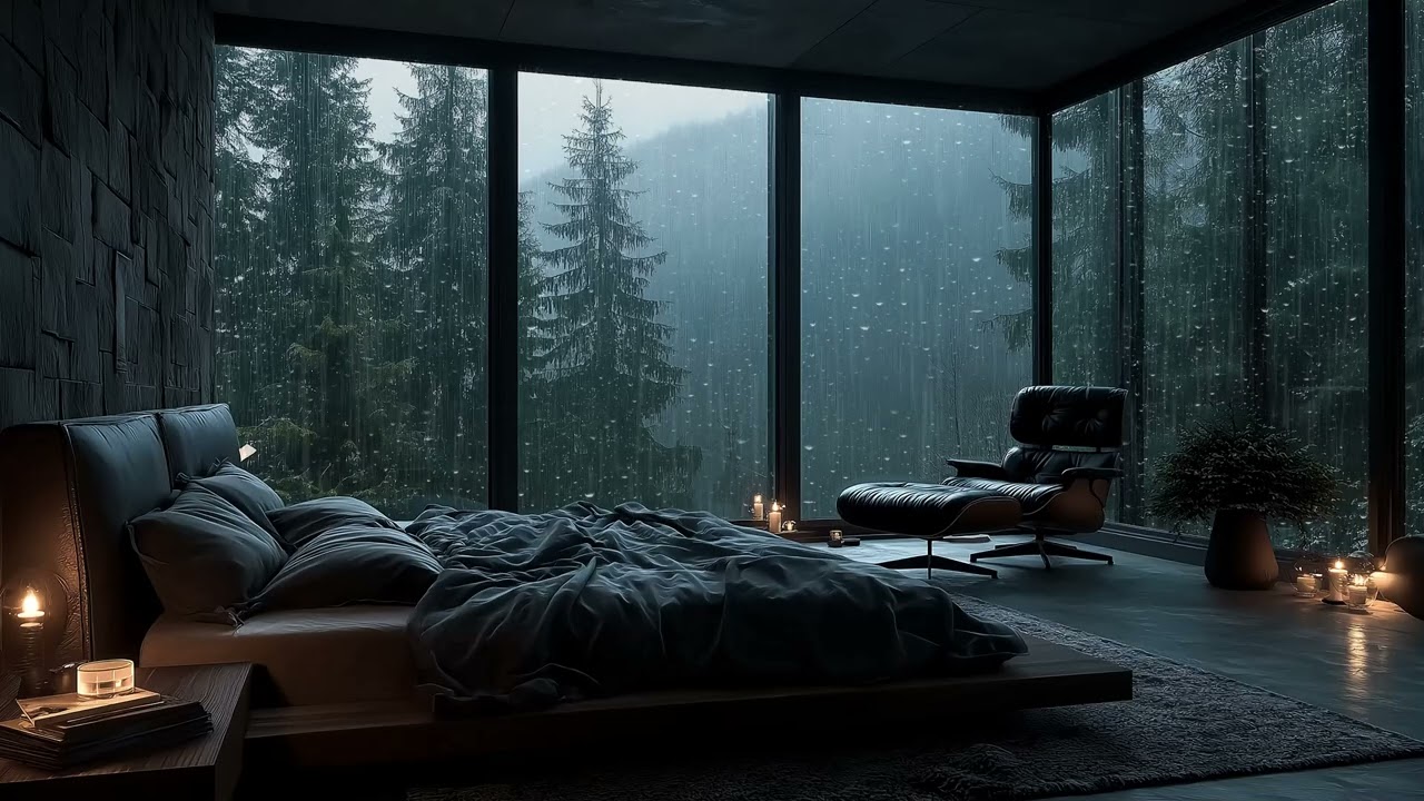 🎹🌙 Bedroom Rain Piano | Gentle Rain Outside the Window | 3 Hour Relaxing Sleep Stress Relief Study