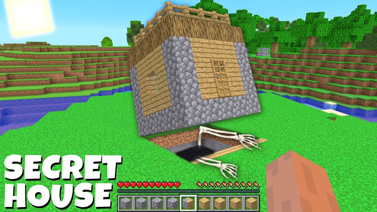 How to BUILD SUPER SECRET PASSAGE in VILLAGER HOUSE in Minecraft ? HOUSE TUNNEL ! CURSED passage