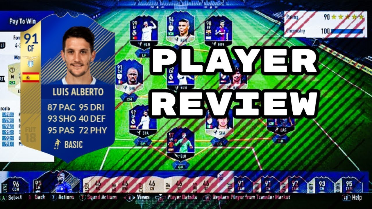 FIFA 18 TOTS LUIS ALBERTO (91) PLAYER REVIEW
