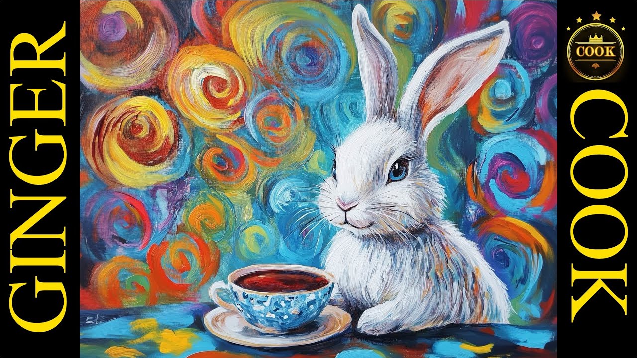 How to Paint A Hare’s Cup of Joy in Acrylics #EasterBunnyPaintng