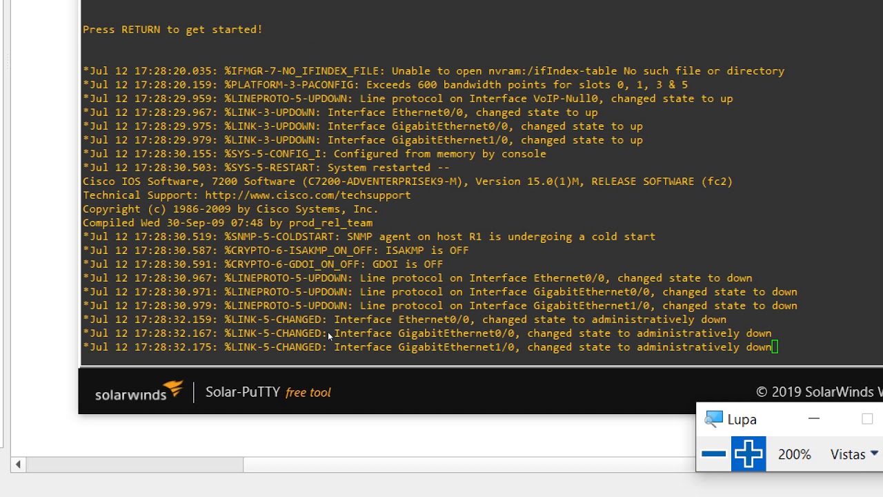 Configurar un router 7200 en GNS3 para acceso a Internet