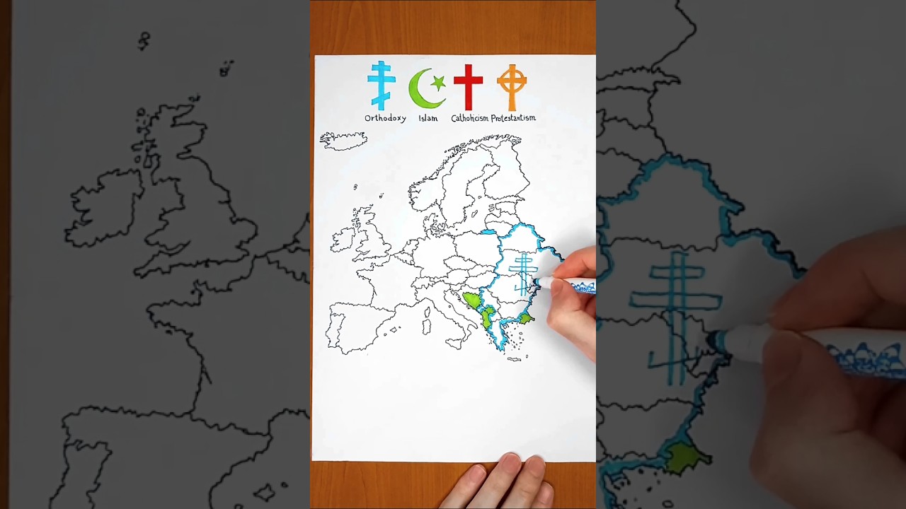 European Countries Religion | Map drawing #shorts #religion  #europe #islam #map #drawing  #world
