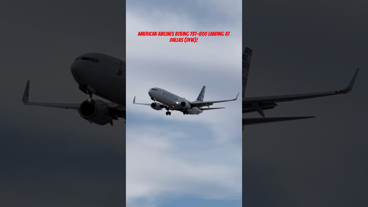 American Airlines Boeing 737-800 landing at Dallas (DFW)!
