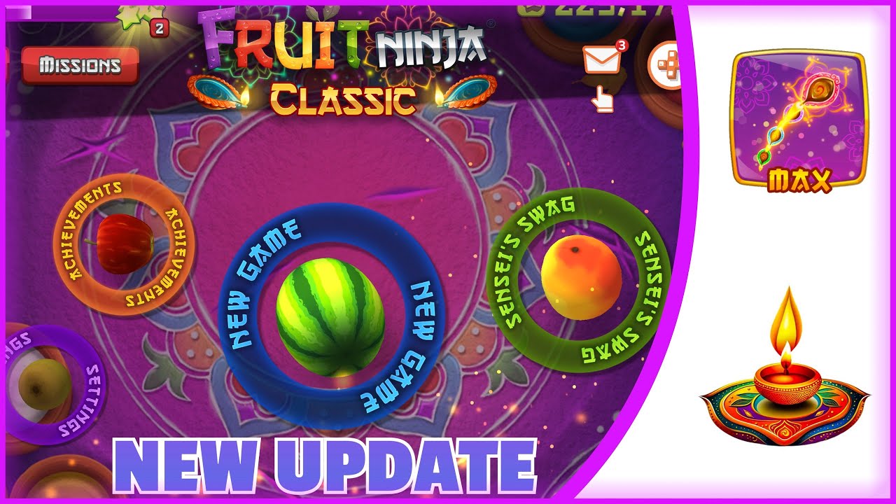 Fruit Ninja Classic Halloween & Diwali Update 2024 - RIANETUBE4K
