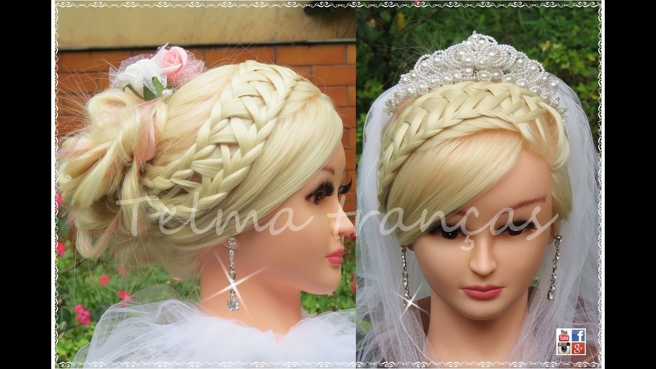 Penteado de festa coque e trança embutida, wedding updo, peinado de novia - Telma tranças