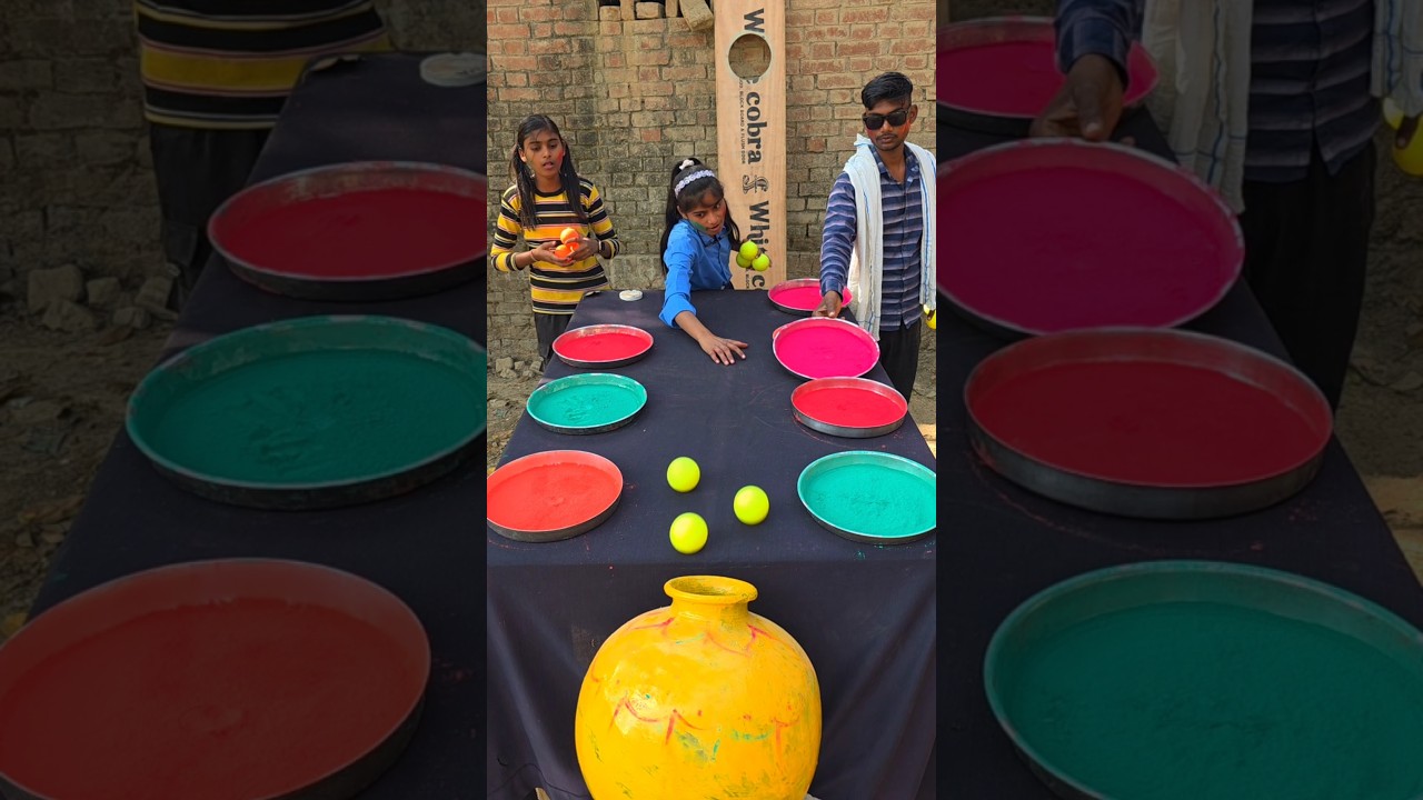 Plastic Ball Roll vs Matka Masti Challenge 😱 #Holi2026 #Viral #shorts #games