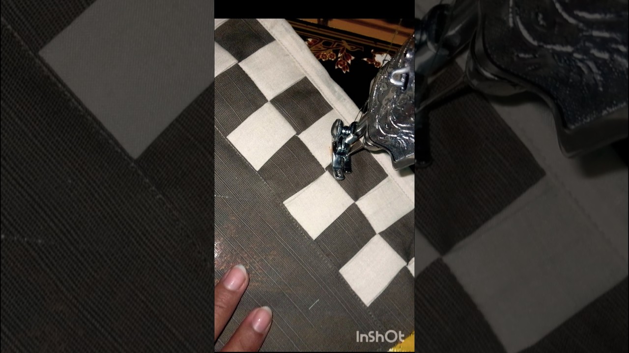 Elegant Checkered Border Stitching ✨ | Easy Sewing Border Design | Simple & Neat Finishing