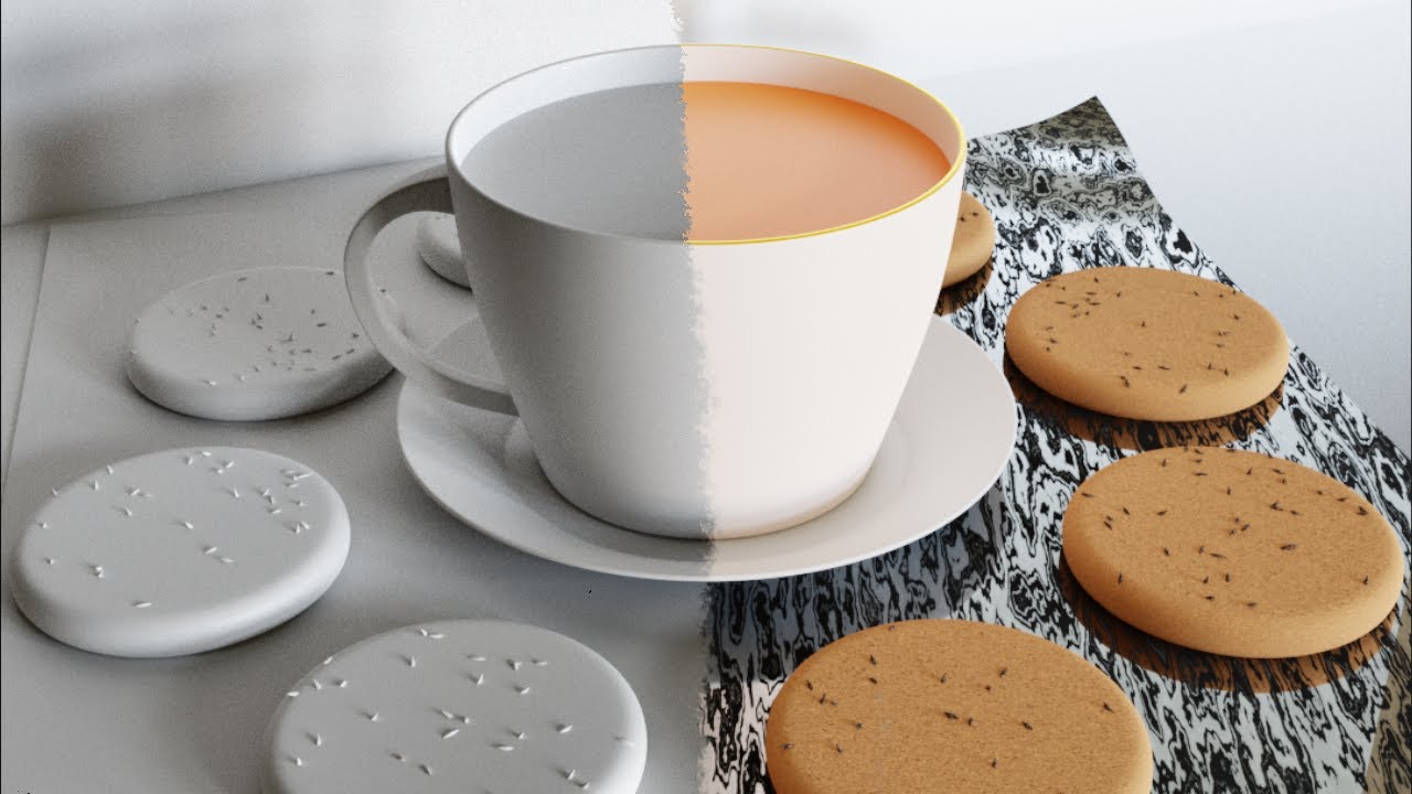Teacup and Biscuits - Basic Modeling & Material Shaders - Blender