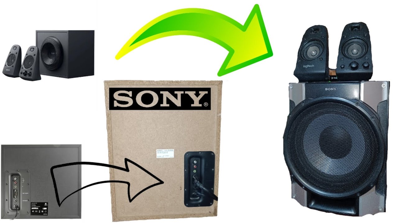 Cambio de tarjeta amplificadora Logitech z623  a cajón de subwoofer Sony/ prueba de audio 🔥🔥