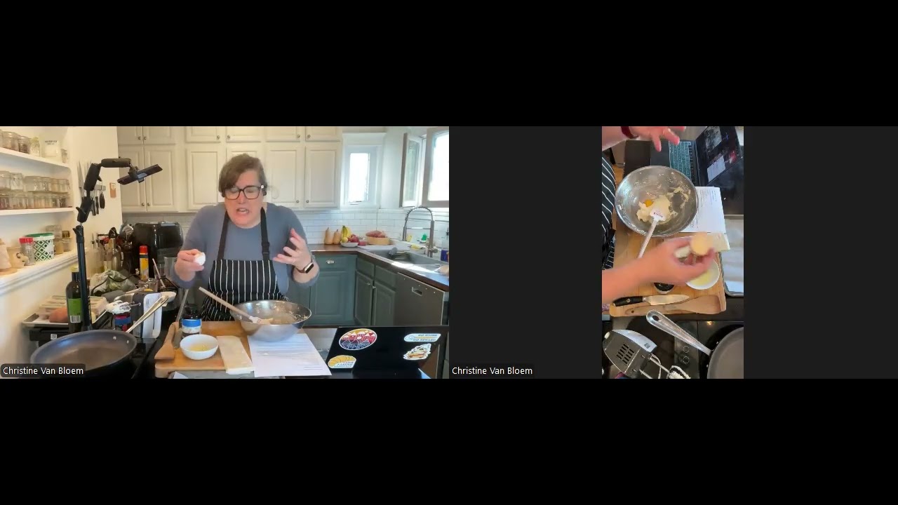Sweet Potato Hash with Poached Eggs and a Cheese Danish Puff Pastry with Chef Christine