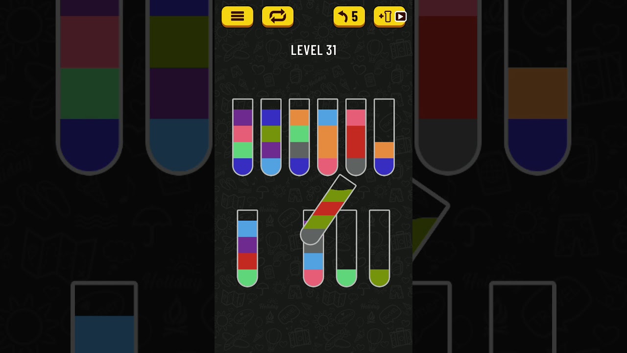 Water Sort Puzzle Level 31 Уровень 31 Водная головоломка