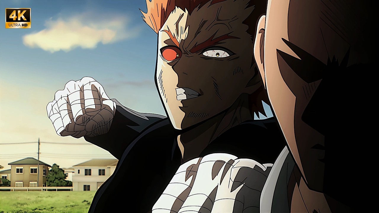 Saitama Vs Garou [4K] (English Dub) | One Punch Man Funny and Baddass 🗿 Moments