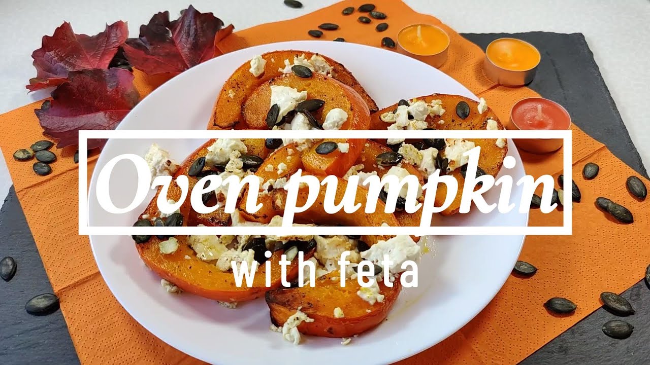 Halloween - oven pumpkin with feta. Super easy and not at all scary