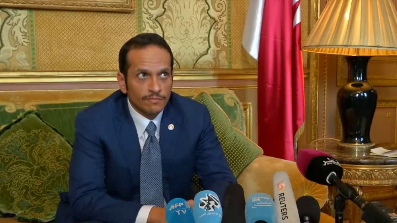 Qatar Foreign Minister Press Conference in Paris