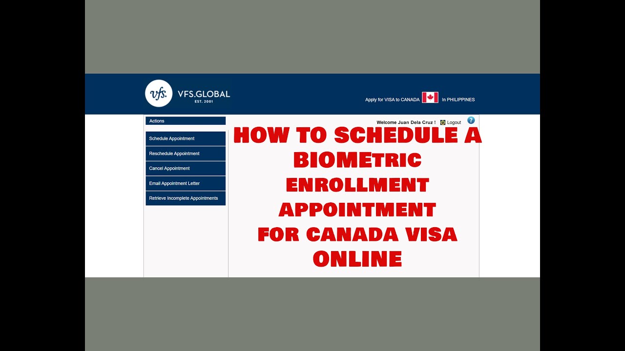 HOW TO SCHEDULE A BIOMETRIC ENROLLMENT APPOINTMENT FOR CANADA VISA ONLINE