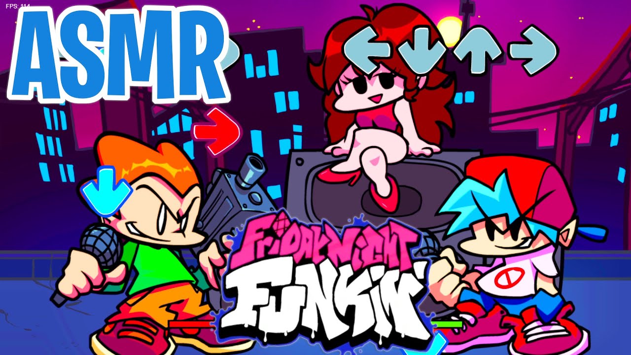 Friday Night Funkin 🎤 but it's ASMR Gaming?! 😴 Relaxing Clicky Keyboard ⌨️ Gum Chewing Sounds 🎧