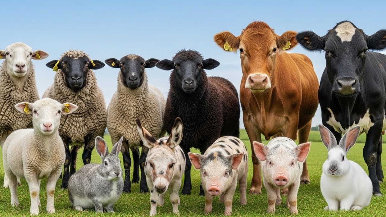 Farm Animal Life: Pig, Sheep, Goat, Chicken, Duck, Dog, Cat, Mouse