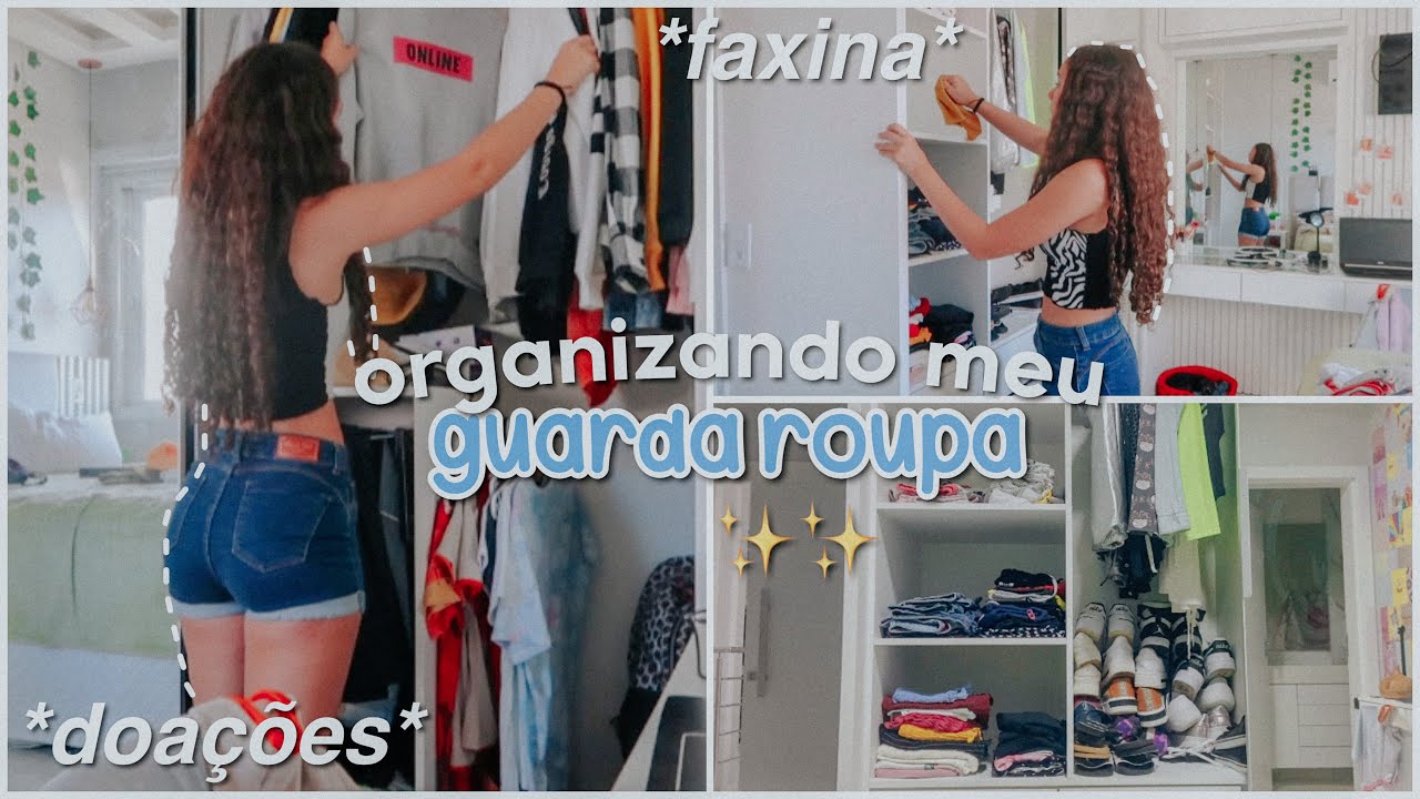 organizando meu guarda roupa ~ faxina ~