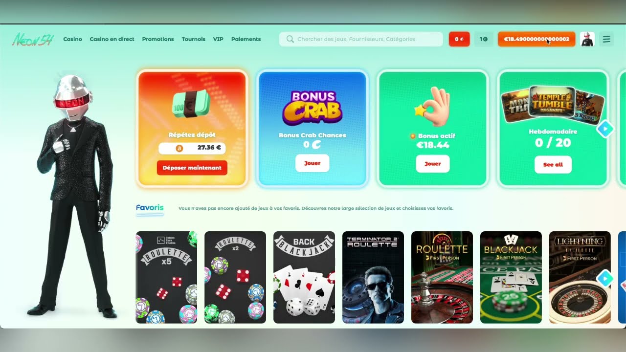 Avis sur Neon54 Casino - Inscription et bonus pour jouer au casino en ligne.