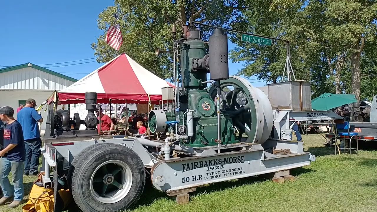Steam Threshing, Big Engines, and Disking Demonstrations; Portland Indiana Tractor Engine Show 2024