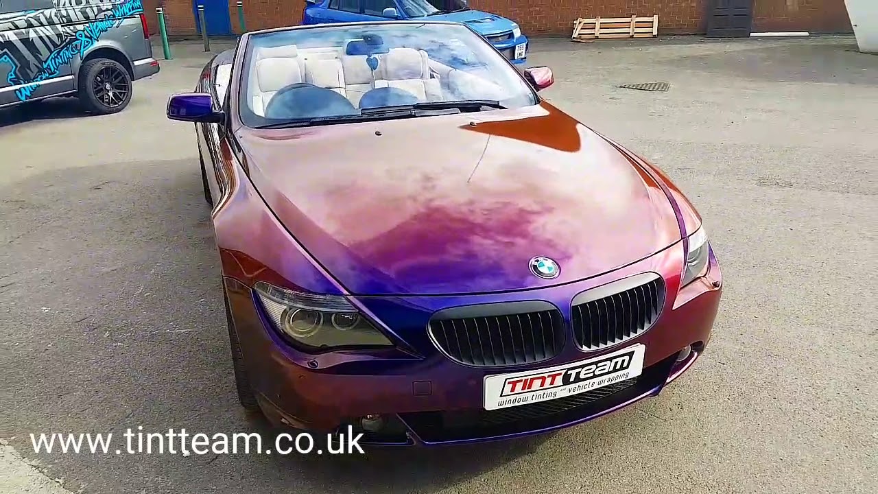 Bmw 6 wrapped in Avery colour flow gloss roaring thunder.