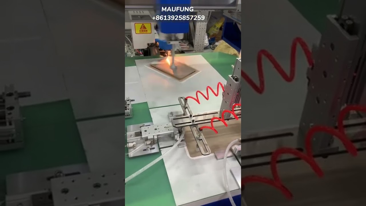Maufung Fully Auto Cover Edge Gluing and Folding Machine Case Maker for Leather Round Corner Cases