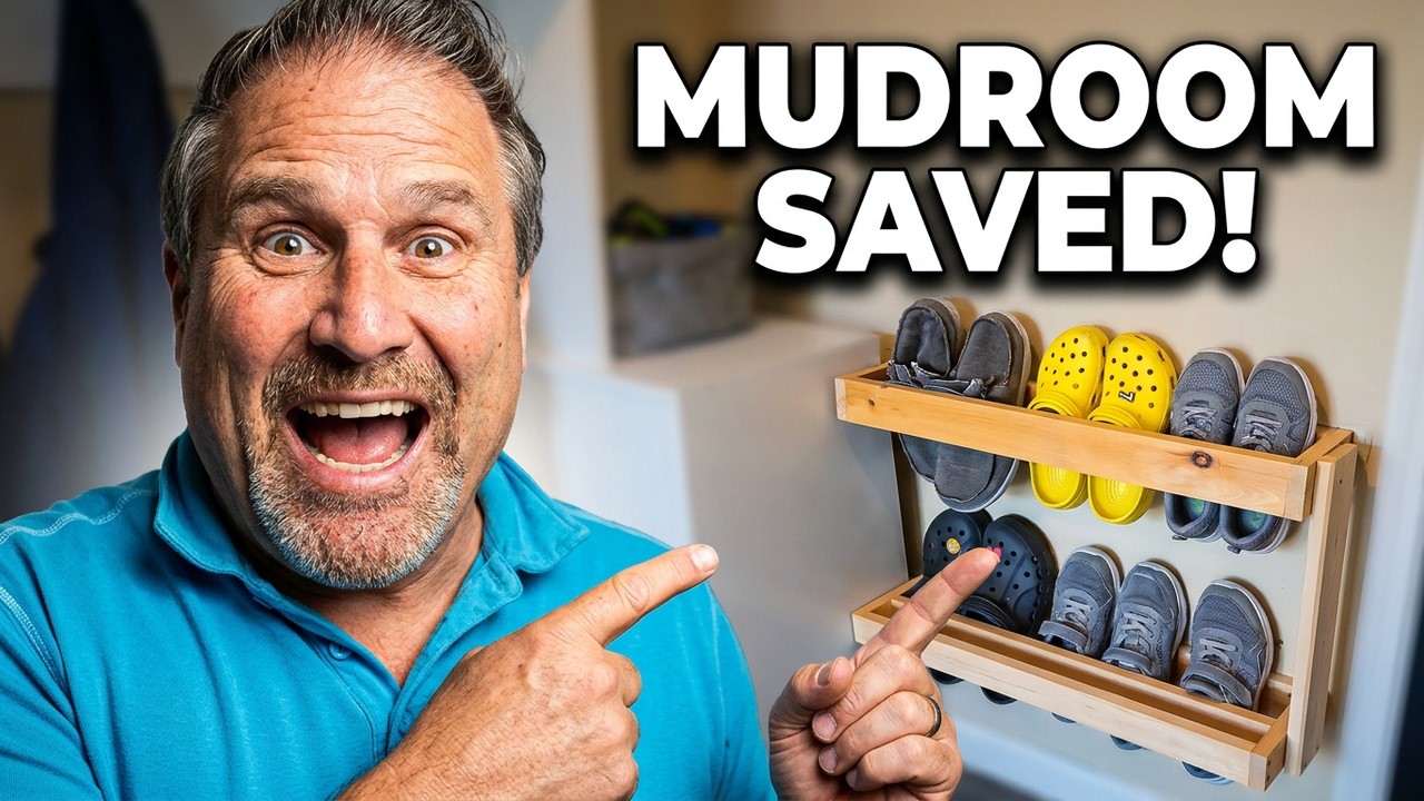 DIY:  Shoes Everywhere? Build This Simple Wall Rack and Take Back Your Mudroom!