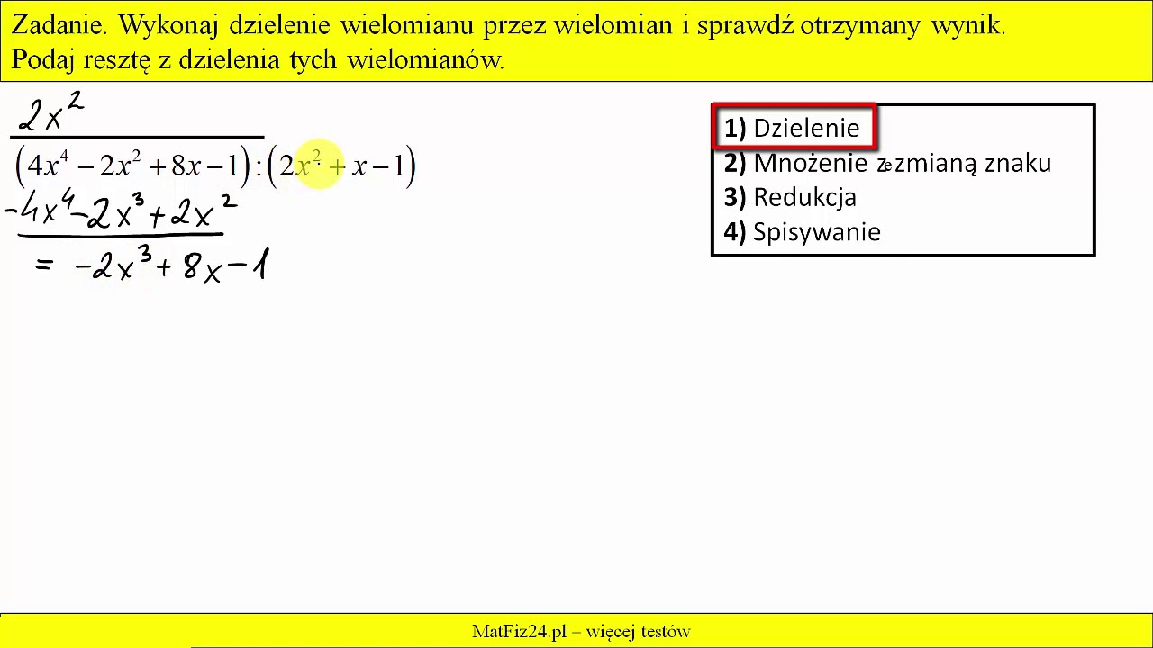 Dzielenie wielomianów Od Podstaw 10 | MatFiz24.pl