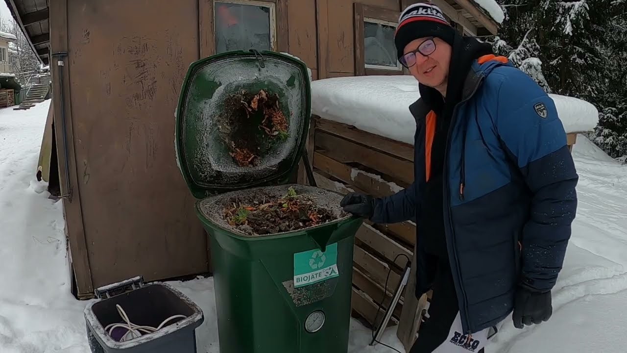 Jäätyneen kompostin sulattaminen
