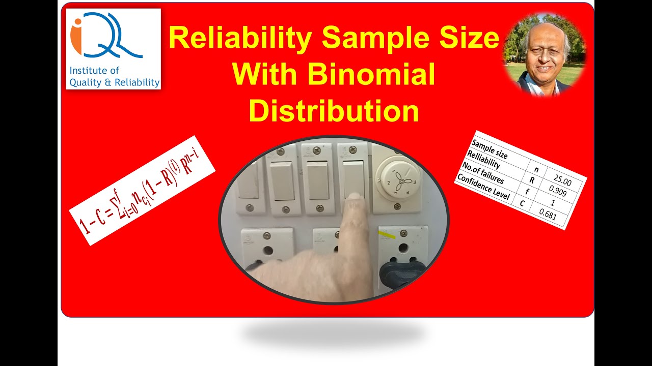 Relibility Sample Size P3 with failures using Binomial Distribution