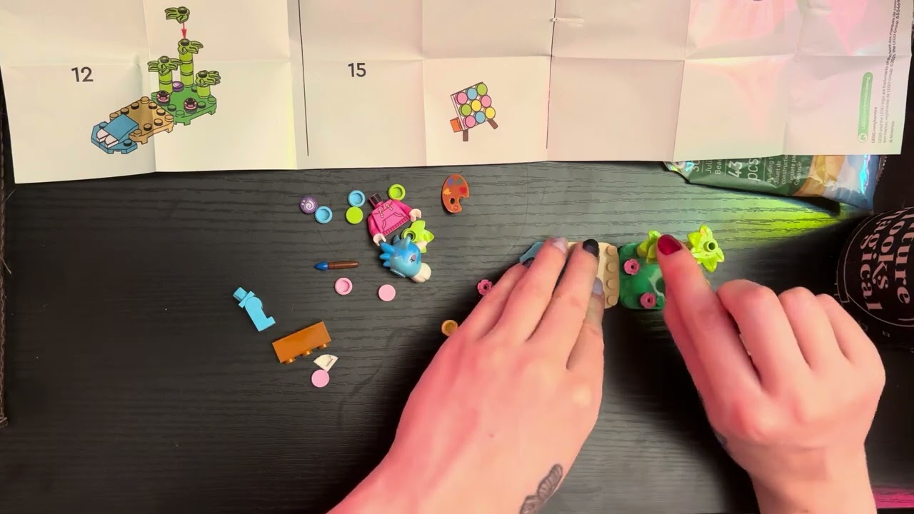 Putting together an Animal Crossing Julian’s Beach Painting Lego set :3