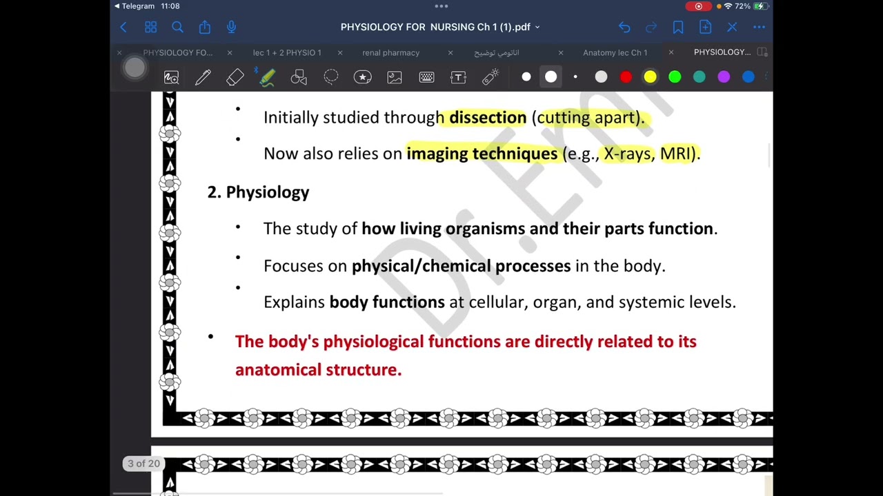 Physiology for Nursing lec 1