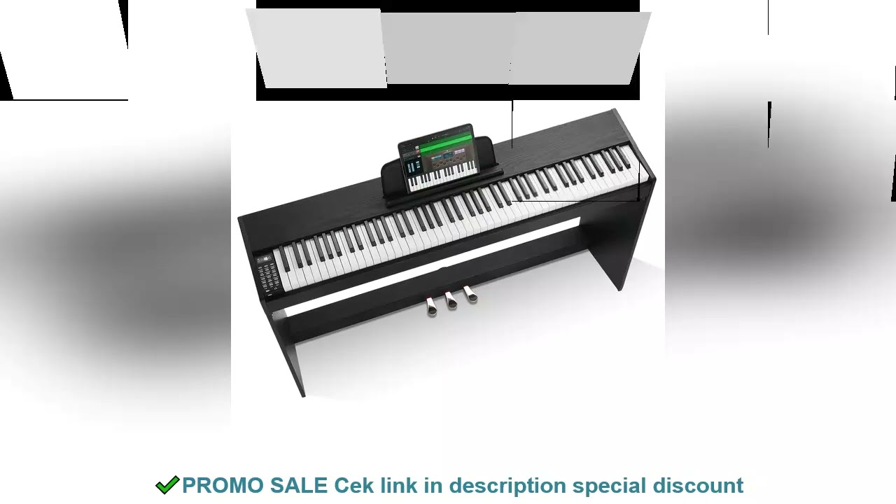 SucceBuy 88 Key Electric Piano Fully Weighted Keys Dual Keyboard Mode, Simple Cabinet Bracket, 200 T