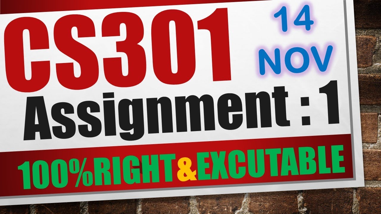 cs301 assignment 1 solution 2023|cs301 assignment 1 solution fall 2023|cs301 assignment 1 2023
