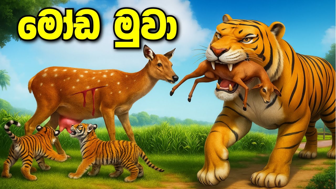 මෝඩ මුවා | Moda muwa | Stupid deer | deer story | sinhala cartoon | lama cartoon #cartoonstory