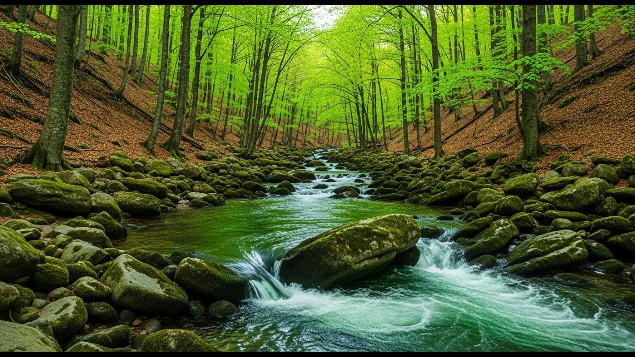 🌊 River Sounds for Sleeping – Heavy Stream Ambience for Stress Relief 4K