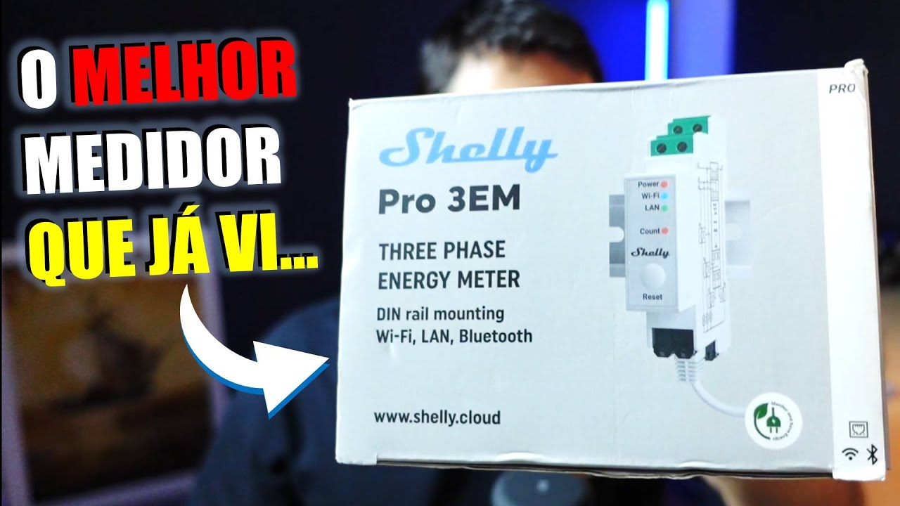 Mede QUALQUER quadro Medidor de Energia até Trifásico Shelly Pro 3EM