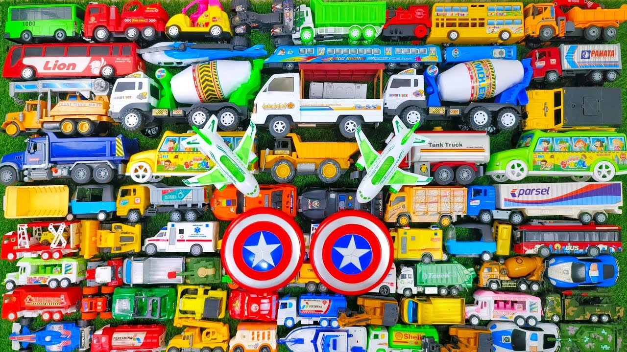 Truk Molen Besar, Ambulans, Mobil Balap, School Bus, Beko, Excavator, Truk Pasir, Mobil Polisi, Tayo