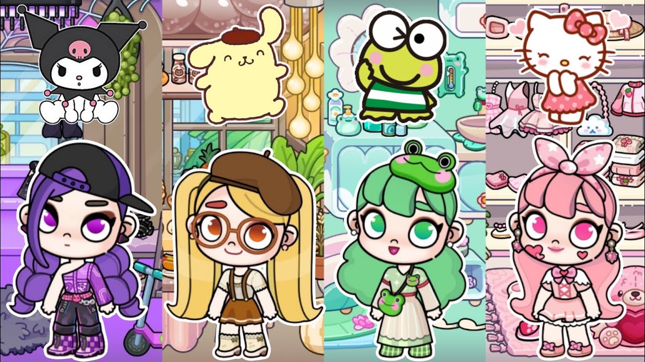 Бесплатный создатель домов Hello Kitty, Kerropi, Pompompurin, Kuromi от Avatar World | Идеи для д...