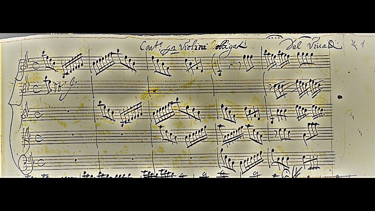 Antonio Vivaldi - Concerto for 2 Violins in B-flat major, RV 527. {w/ original Manuscript score.}