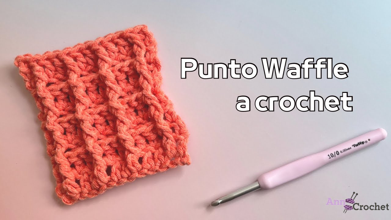 Punto Waffle o gofre a crochet | paso a paso