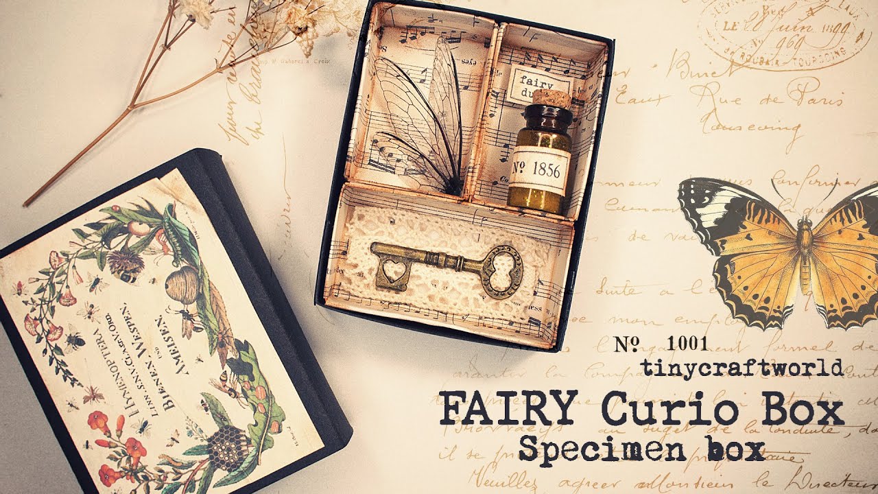 DIY Vintage Antique Fairy Curiosities Cabinet Box (printable papercraft scrapbooking)