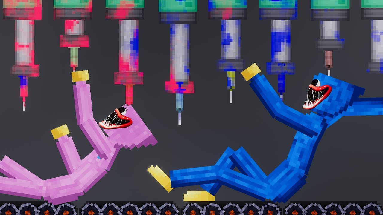 Huggy Wuggy And Kissy Missy On Torture Factory In People Playground