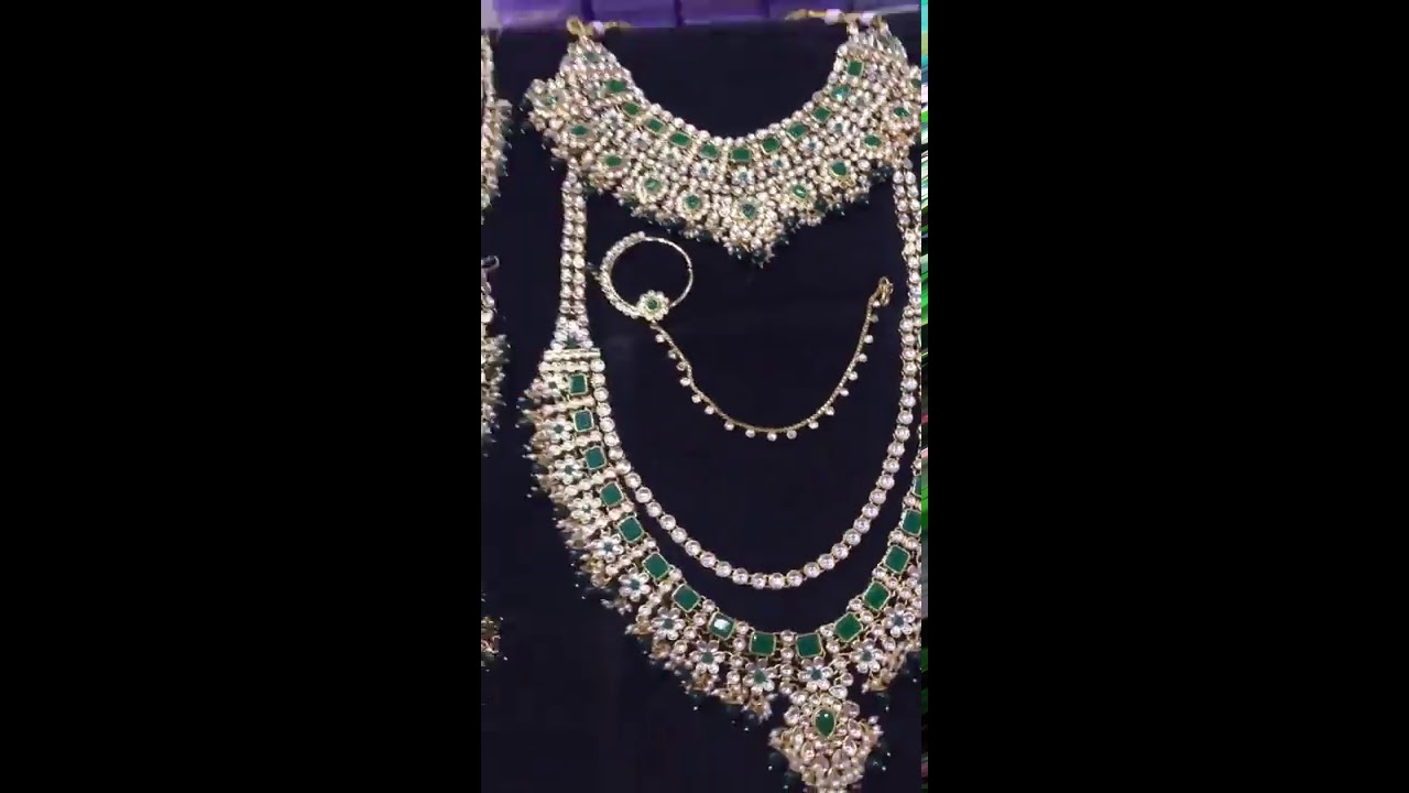 Shagun Jewellers Emerald green Kundan Wedding Jewellery