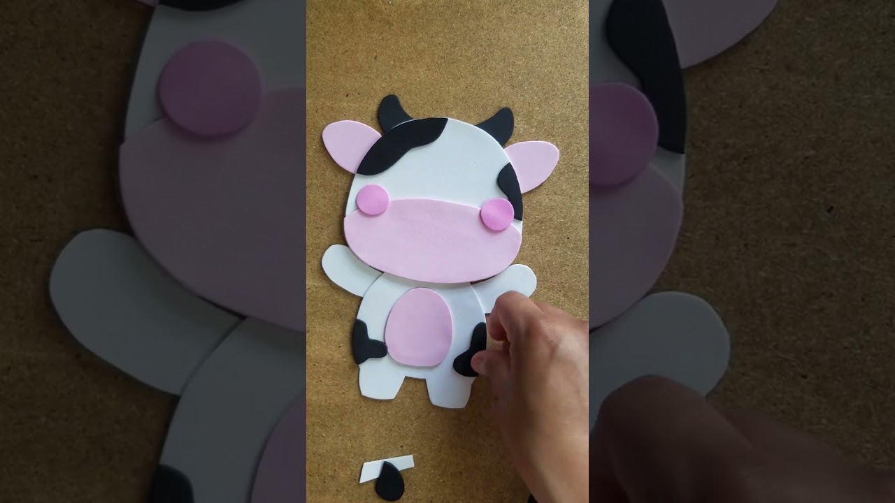 realizando vaquita en goma eva o foami.