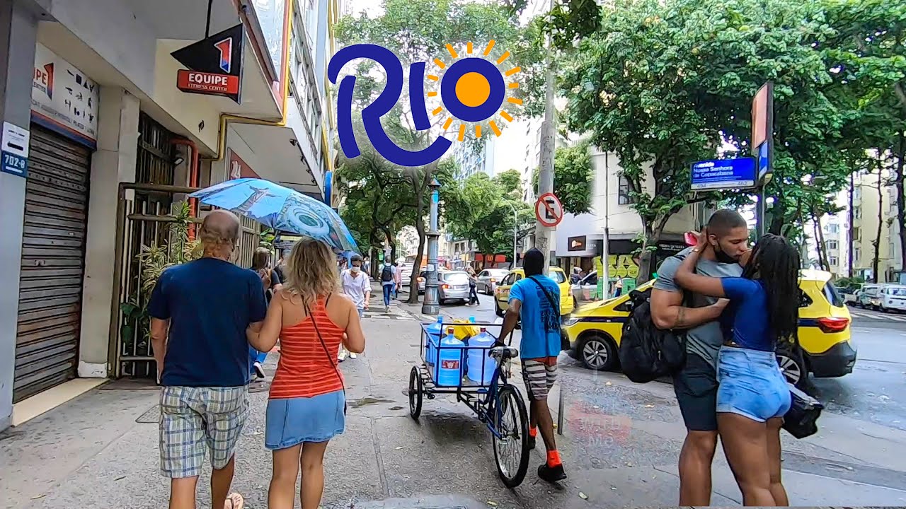 Copacabana Rio de Janeiro, Brasil  🇧🇷  - Av. Nossa Senhora de Copacabana Brasil Walking Tour