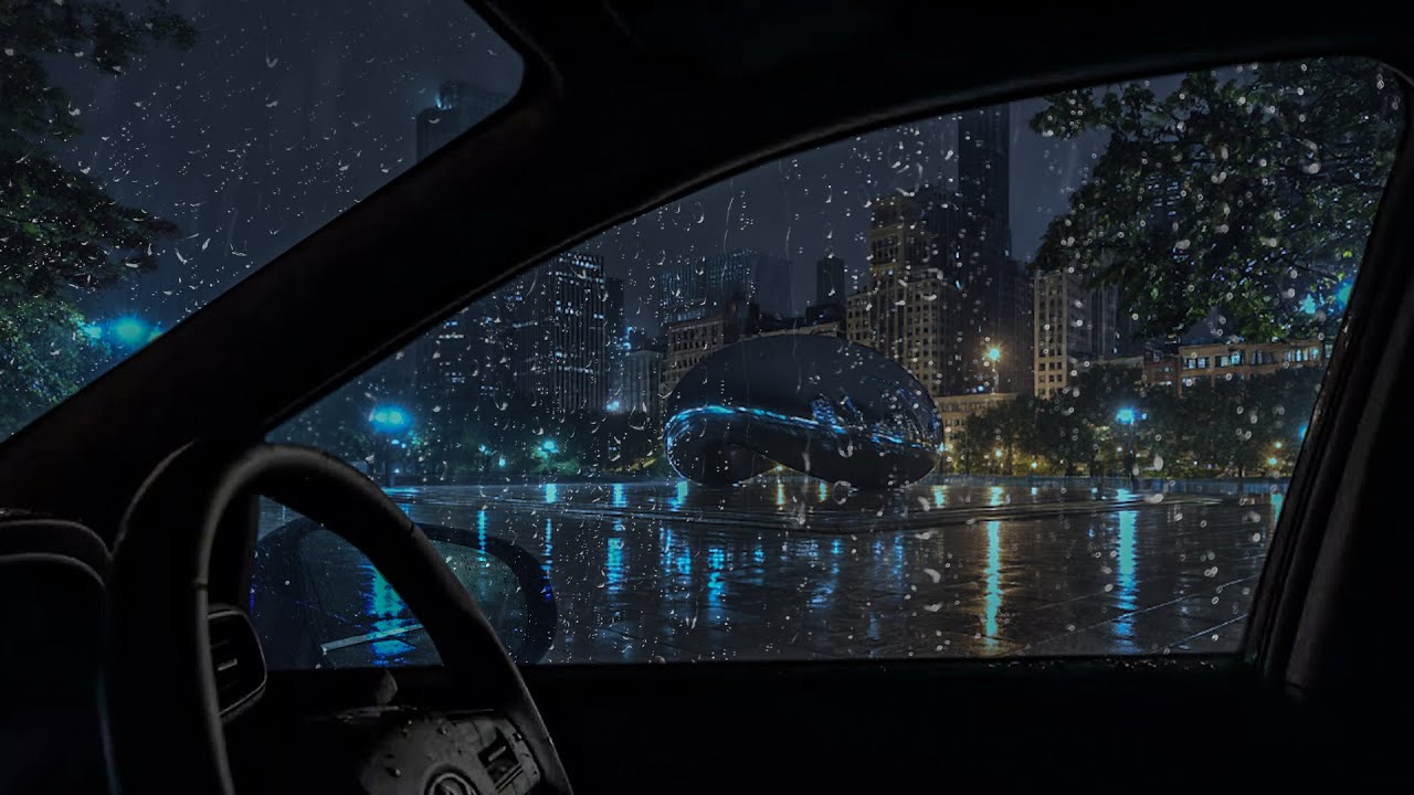 Heavy Rain from a Stationary Car Window - Relaxing Sounds for Insomnia, Studying, Stress Relief