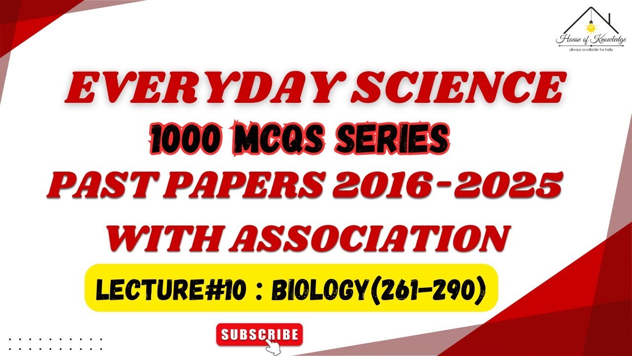 Lecture#10: EDS (Bio) MCQs 261-290 | Past Papers MCQs With Associations | EDS Conceptual MCQs Series