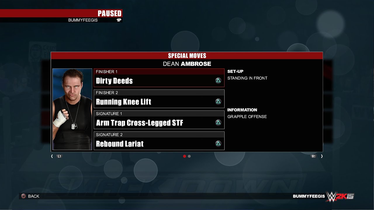 WWE2K15 Специальные приемы Дина Эмброуза