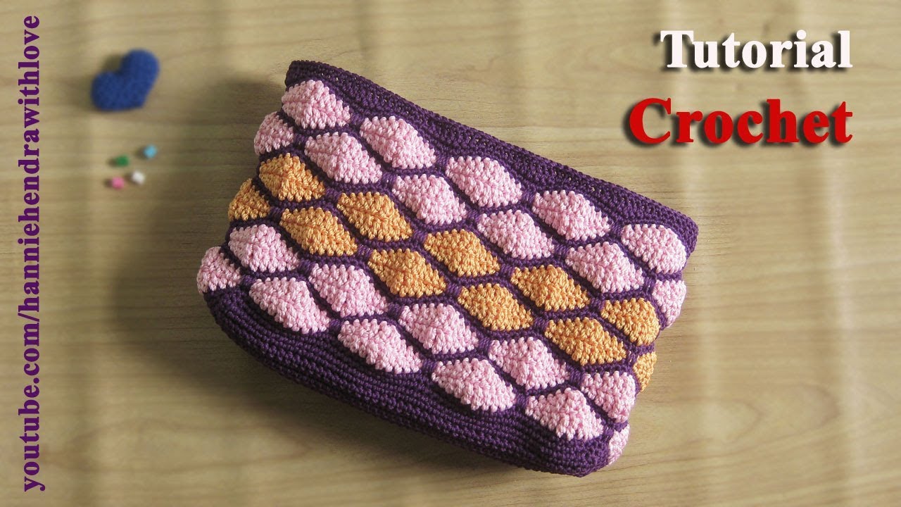 Crochet || Tutorial Merajut Dompet Motif Gelombang || Crochet Purse - Wave Stitch